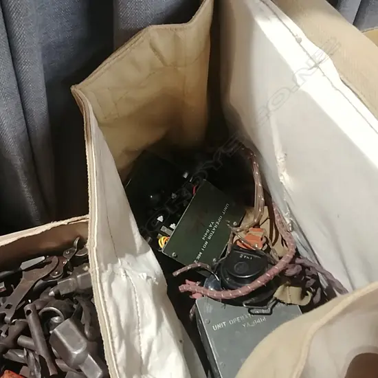 CANVAS ARMY BACKPACK & RADIO EQUIPMENT