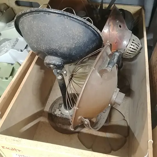 BOX 4 VINTAGE HEATERS & FAN