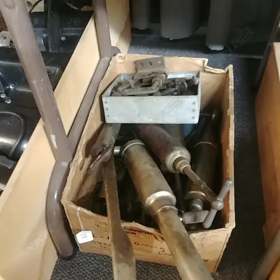 BOX OF GREASE GUNS