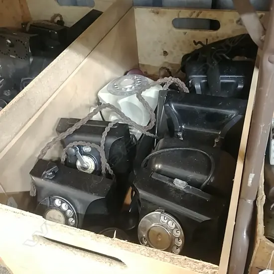 BOX OF VINTAGE PHONES