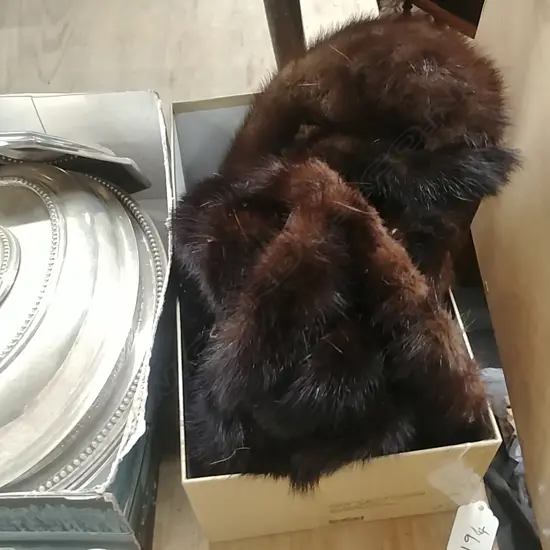 BOX OF FUR ITEMS 