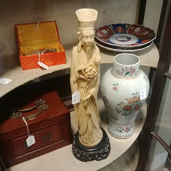 FAUX IVORY ORIENTAL FIGURE