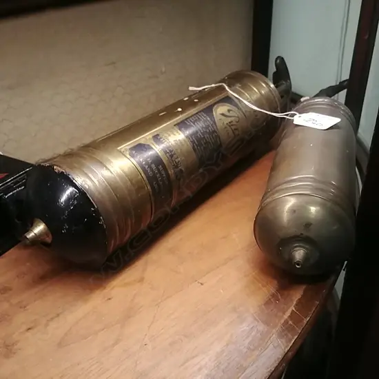 2 x BRASS FIRE EXTINGUISHERS