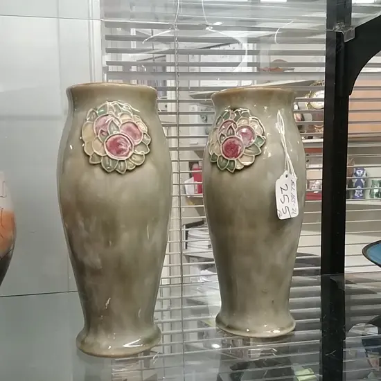 PR R/DOULTON STONEWARE ART DECO VASES by lily partington