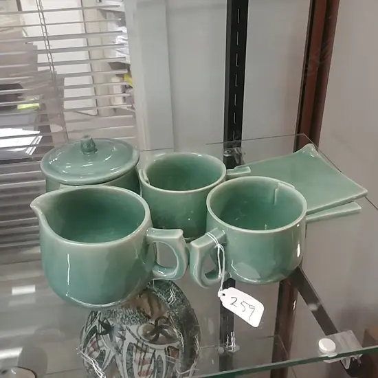 ONLIE GREEN GLAZED TEASET