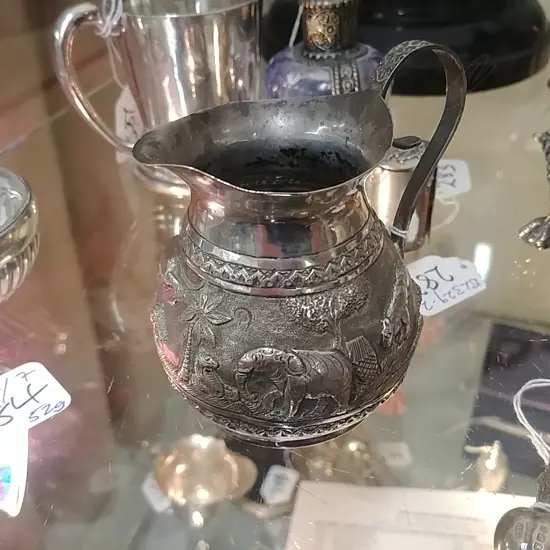 ANTIQUE INDIAN SILVER CREAM JUG