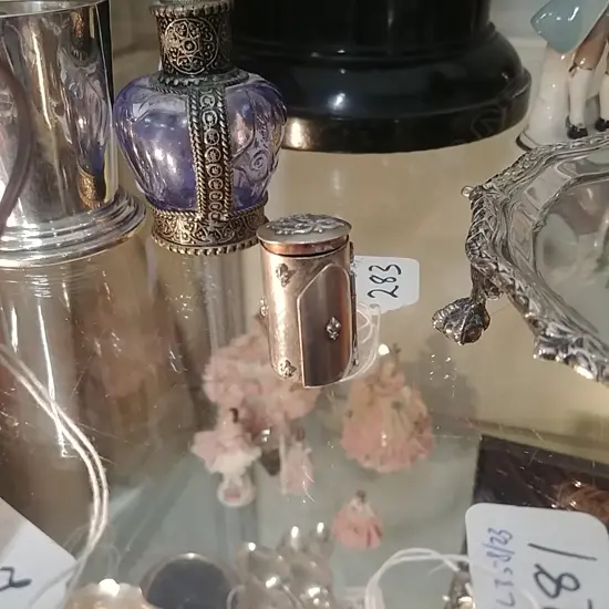 ANTIQUE SMALL RELIGIOUS CONTAINER, HIDDEN MADONNA 