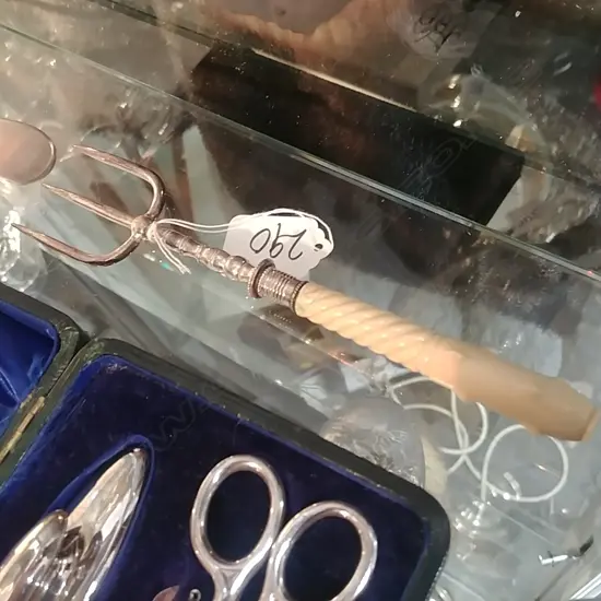 IVORY HANDLED S/S BANDED PICKLE FORK 