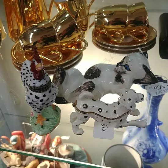 HINGED DOG AND ROOSTER BOX+CAT