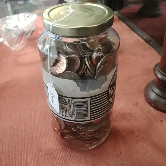 JAR OF ASST WORLD COINS