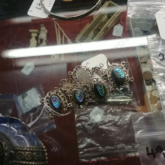 SILVER + PAUA RETRO BRACELET 