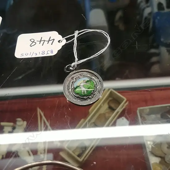 SILVER/ENAMEL PENDANT FOB (CRICKET)