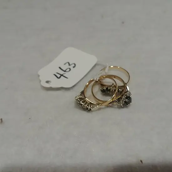 9CT SAPPHIRE & DIA. 3 RING SET