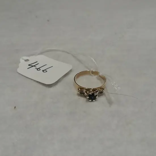 9CT DIA. & SAPPHIRE RING2.36gms