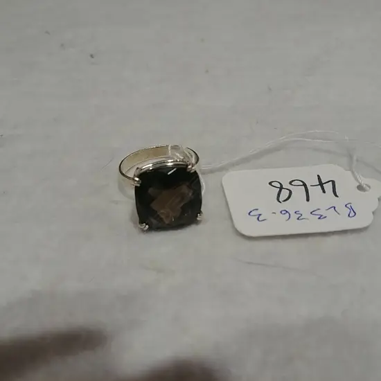 SMOKEY TOPAZ AND SILVER RING