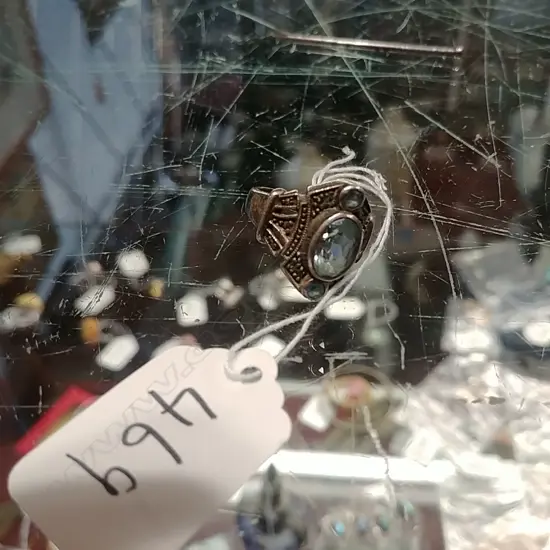 SILVER AQUA. DRESS RING