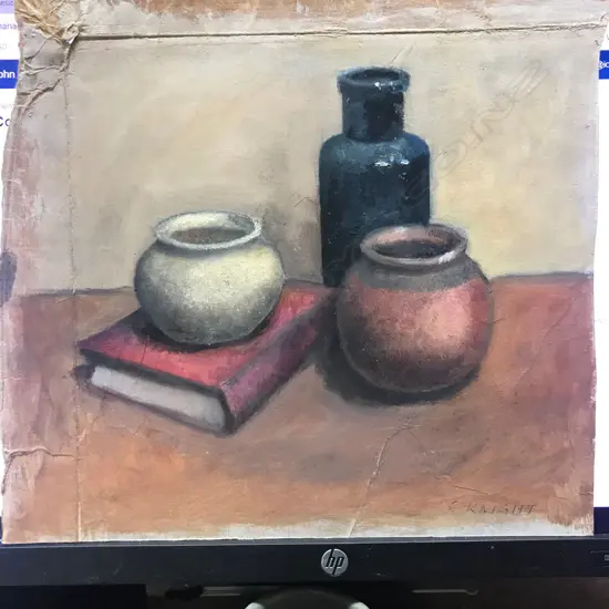 ELLEN KNIGHT (nee McGowan) [ELAM SCHOOL] PALETTE & UNFRAMED OILS