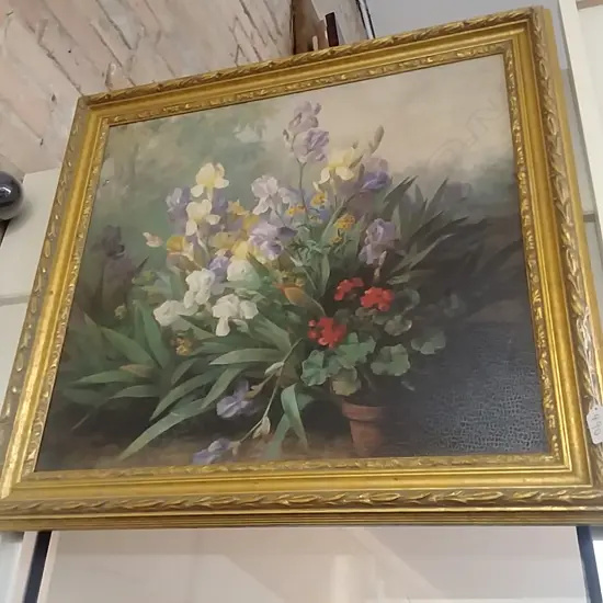 FLORAL TEXTURED PRINT ON CANVAS