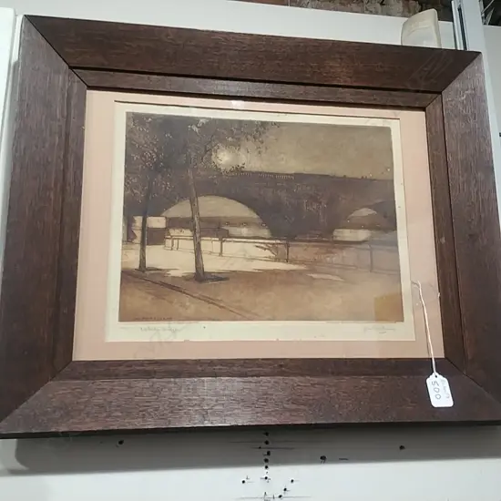 COLOURED ENGRAVING OF WATERLOO BRIDGE BY J POURTENAAR