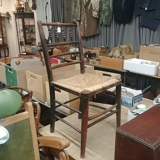 19THC RUSH SEATED SIDE CHAIR