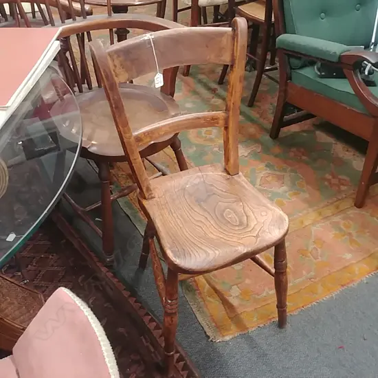 19THC ELM SIDE CHAIR