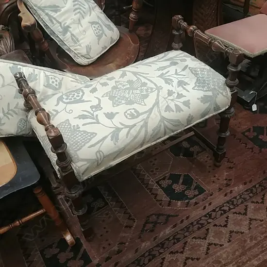 AMERICAN MAHOGANY FRAMED STOOL