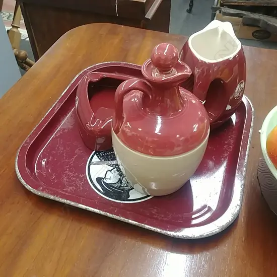 3 McCALLUMS WHISKEY PIECES ON TRAY `