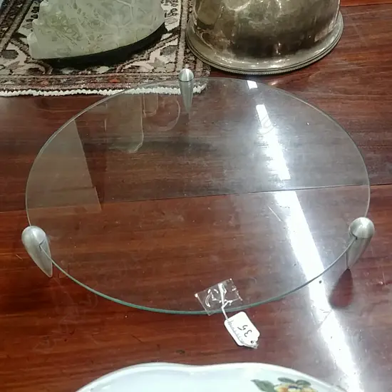 GLASS CAKE PLATE 
