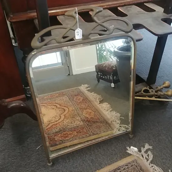 BRASS MIRRORED FIRE SCREEN