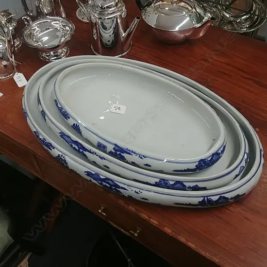 SET 3 B&W CHINESE PLATES