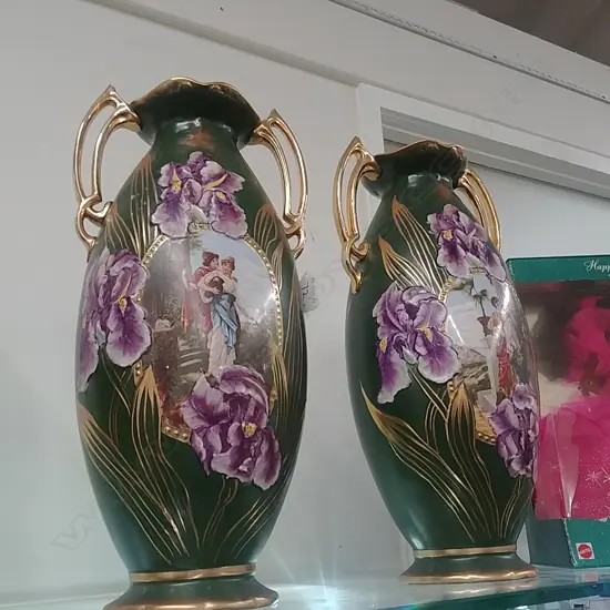 PR HAND-PAINTED VICT. VASES