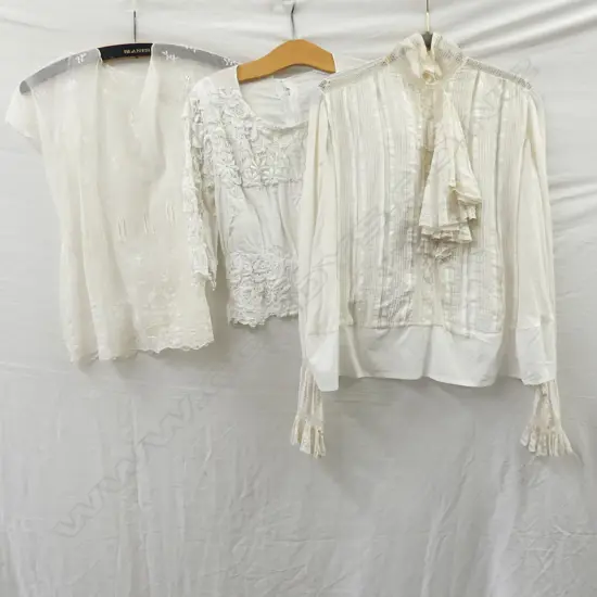 3 EDWARDIAN  LACE BLOUSES