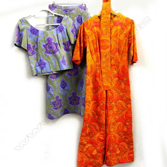 VIBRANT JUMP SUIT;  2PC SKIRT & TOP 1960