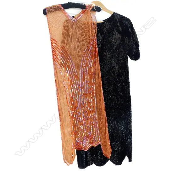 2 VINTAGE SEQUIN PARTY  DRESSES