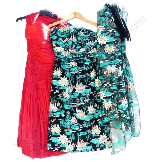 2 1950 COCKTAIL DRESSES & ACCESSORIES