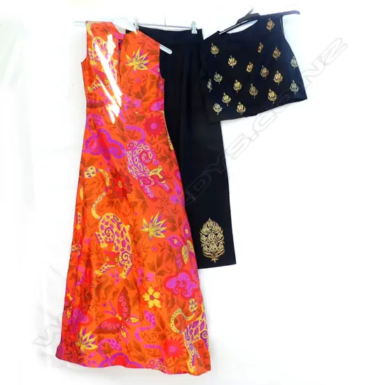 THAI SILK LONG SKIRT/ TOP; BRIGHT THAI DRESS