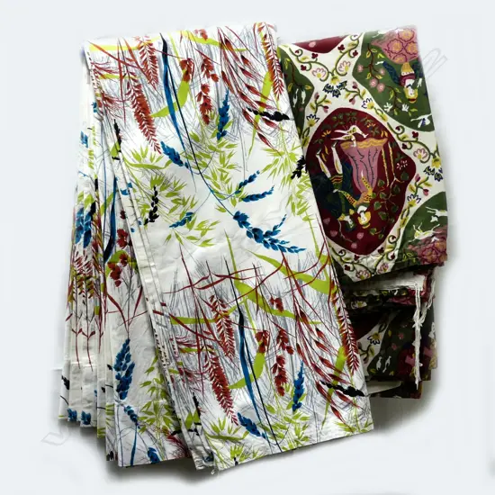 3 PAIRS OF 1960 LINEN CURTAINS