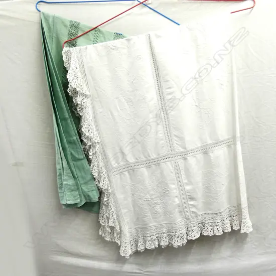 2 EDW. BEDSPEADS WITH HAND DETAIL  