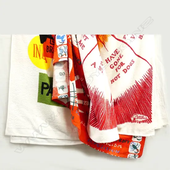 3 UNIQUE 1950/60 LARGE BEACH TOWELS