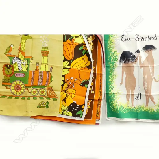 13 RETRO COLOURFUL TEA TOWELS