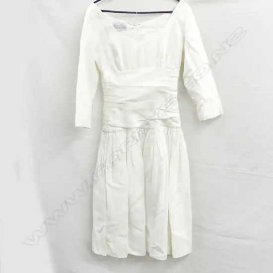 A. WINKLEMANN PLEATED WAIST WHITE DRESS