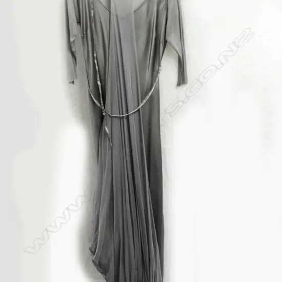 GREY NET AND SATIN DRESS