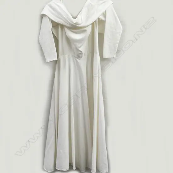 ADRIENNE WINKELMANN WHITE DRESS COWL COLR
