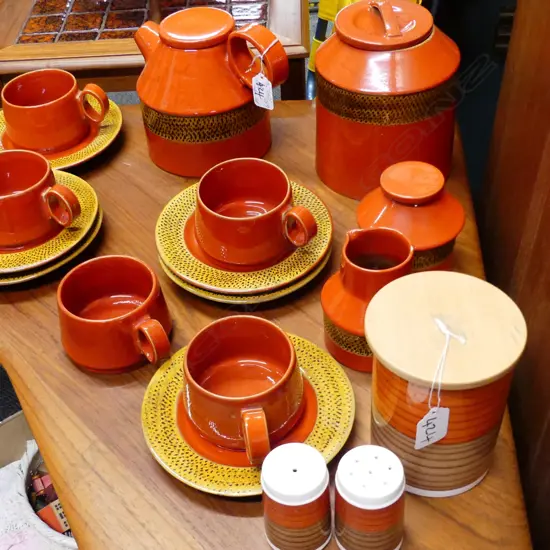 RETRO ITALY,"BALDELLI" ORANGE COFFEE SET
