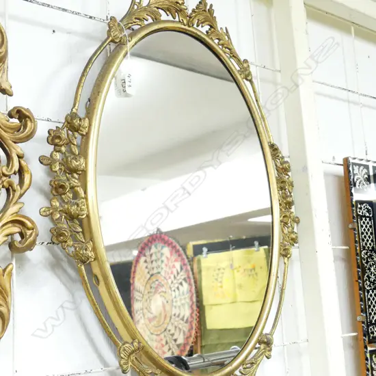 OVAL MIRROR, BRASS FRAME