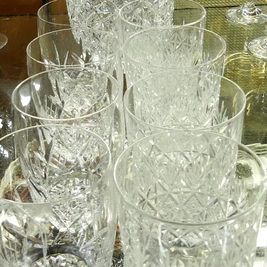 2 SETS OF 4 WHISKEY GLASSES; 