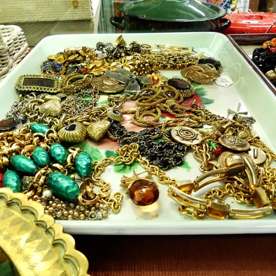 LARGE TRAY MIXED COSTUME JEWELLERY