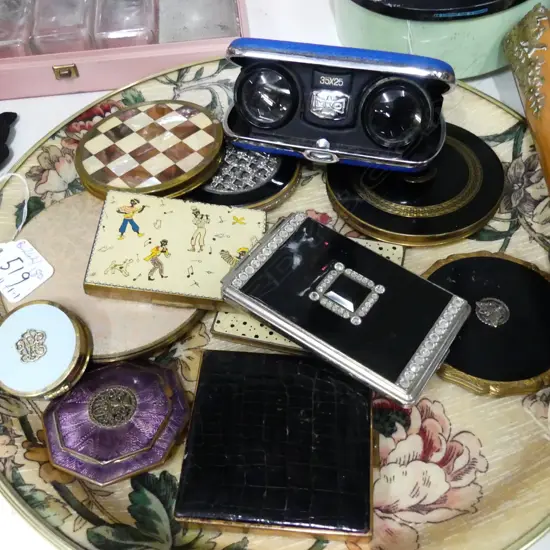 ASSORT 1920 COMPACTS; FAN; OPERA CLASSES