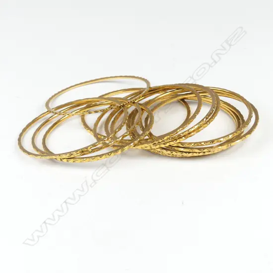 13 HIGH CARAT 22ct-24ct GOLD BANGLES 187GMS