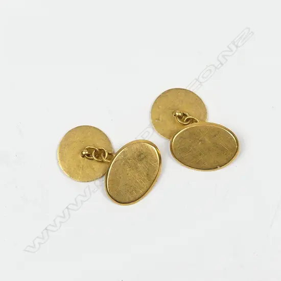 24CT Y/GOLD PR CUFFLINKS PLAIN. 10.15GMS